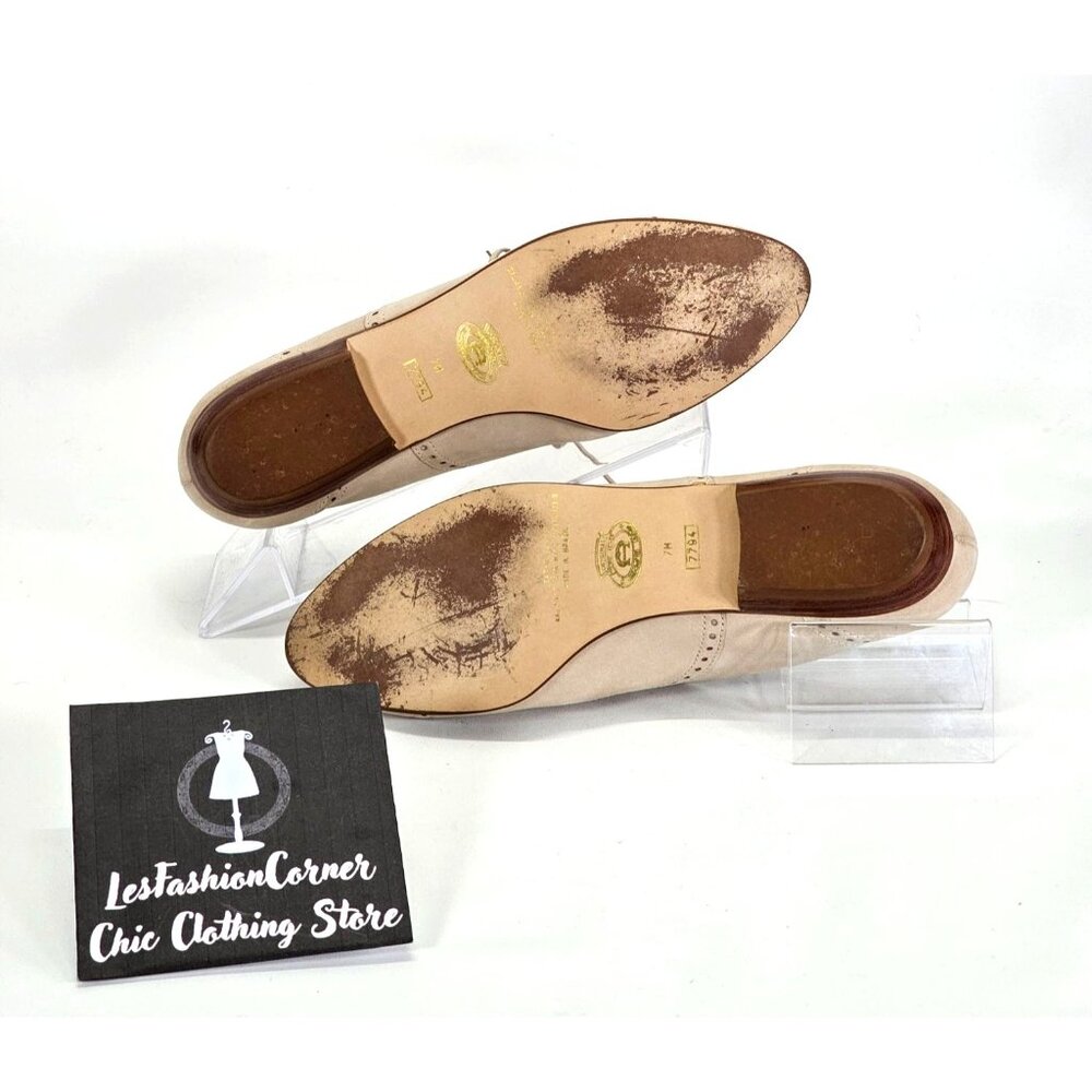 Etienne Aigner Beige Suede Oxford Flats - Picture 5 of 16